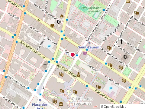 Location of Loft des Arts at 1625 Clark, Montréal