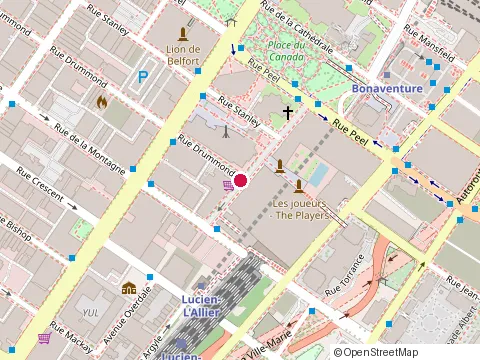 Location of Madisons Restaurant & Bar at 1065 Rue Drummond, Montréal