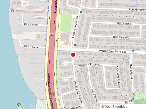Location of Marie-Laurier Academy at 1555 Avenue Stravinski, Brossard