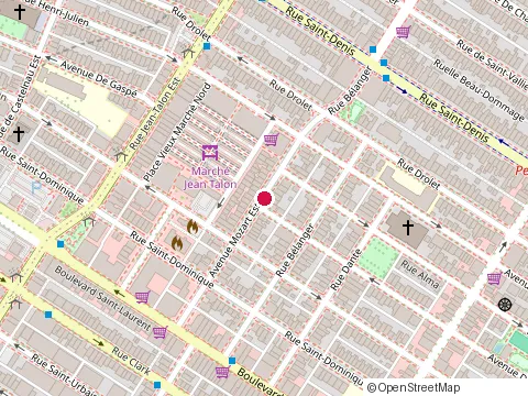 Location of Moa at 80 avenue Mozart O, Montréal