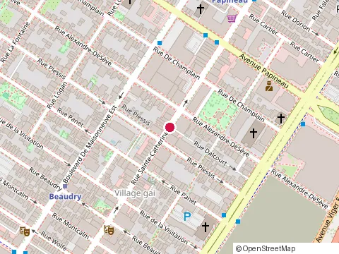 Location of Mon Ami Korean Bbq Ste-Catherine at 1488 Rue Sainte-Catherine Ouest, Montréal