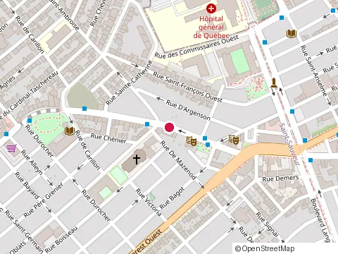 Location of Ombrages at 109 Rue Saint-Vallier E, Québec