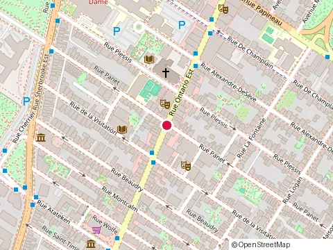 Location of Palais Montcalm Restaurant at 1314 Rue Ontario E, Montréal