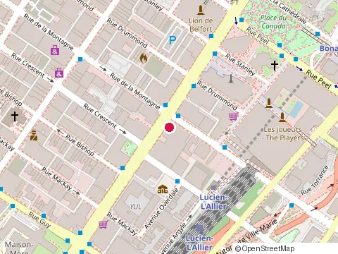 Location of Piazza Sociale Restaurant at 1 place Monseigneur Charbonneau, Montréal