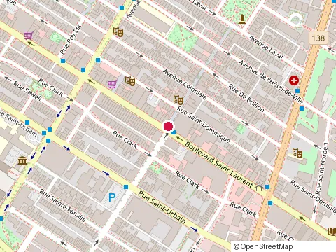 Location of Pizza Hut Montreal at 3547 St. Laurent Blvd, Montréal