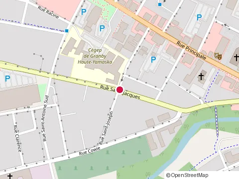 Location of Pointe St-Jacques at 150 Rue Saint-Jacques, Granby