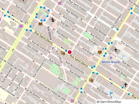Location of Quartier St-Louis at 4723 Rue Saint-Denis, Montréal