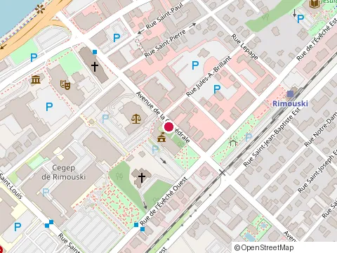 Location of Quiznos Sub at 200 avenue de la Cathédrale, Rimouski