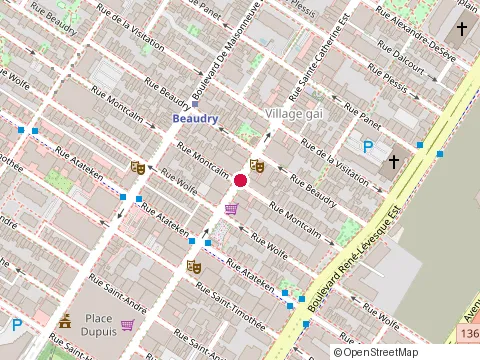 Location of Restaurant Basha at 1202 Rue Sainte-Catherine O, Montréal