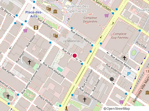 Location of Restaurant Floralies at 1199 Rue de Bleury, Montréal