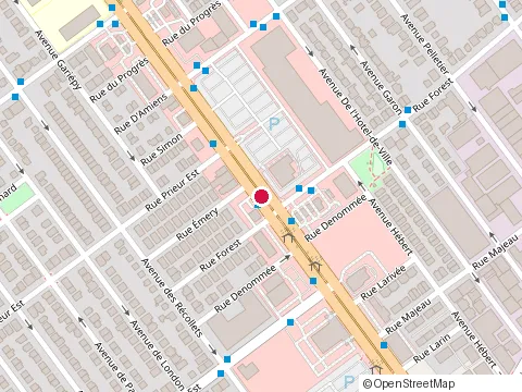 Location of Restaurant le Petit Quebec at 10490 boulevard Pie-Ix, Montreal-Nord