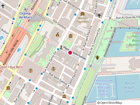 Location of Restaurant Merville Cafe Bar at 419 Place Jacques-Cartier, Montréal