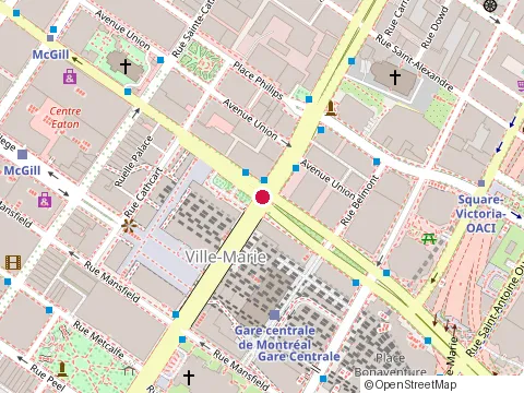 Location of Riahi Legal (Niousha Riahi Avocate) at boulevard Robert-Bourassa #1700, Montréal