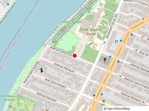 Location of Site Nautique de Sophie-Barat at 10851 Avenue Saint-Charles, Montréal