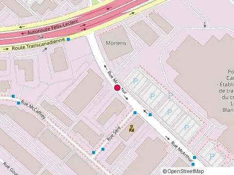 Location of Sodexho Marriott at 555 Rue Mcarthur, Saint-Laurent