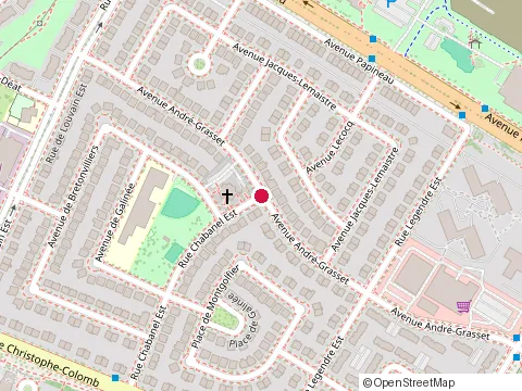 Location of St-Isaac-Jogues at 1335 Rue Chabanel E, Montréal
