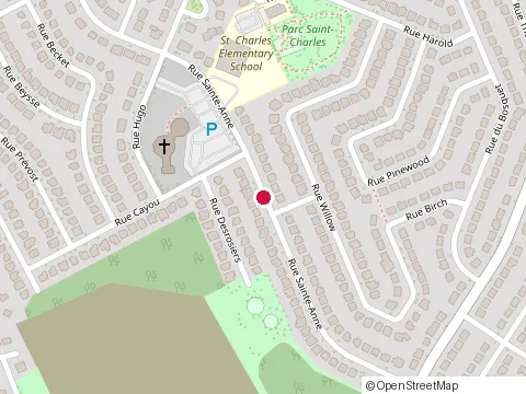 Location of St. Charles School at 4331 Rue St. Anne, Montréal