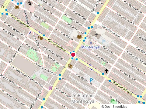 Location of Subway at 417 avenue Mont-Royal E, Montréal