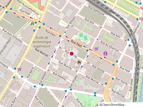 Location of The Pit Stop Garage at 175-B Peel St, Montréal