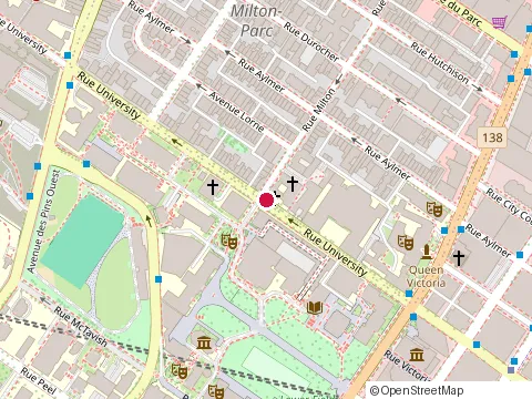 Location of The Presbyterian College at 3495 Rue University, Montréal