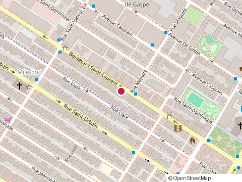 Location of Vertuose at 5409 boulevard Saint-Laurent, Montréal