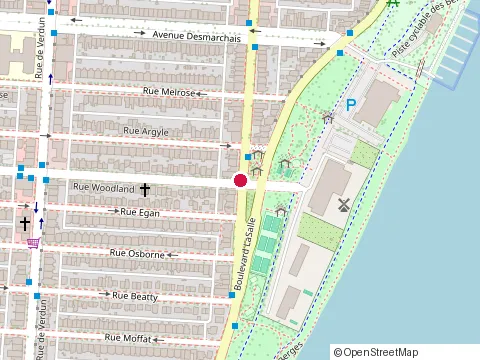 Location of Woodland Restaurant at 5443 Rue Wellington, Verdun