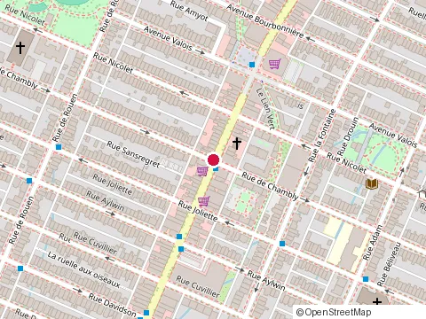 Location of Chez les Amis at 3599 Rue Ontario E, Montréal
