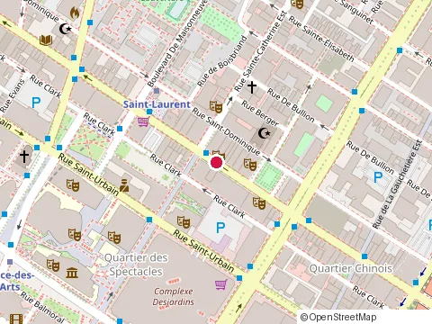 Location of Deer Garden Restaurant at 1162 boulevard Saint-Laurent, Montréal