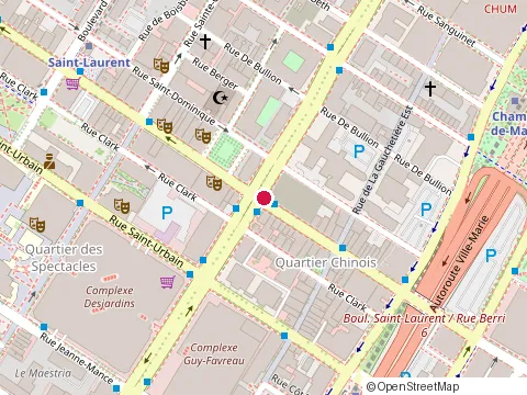 Location of Hun Dao Cafe at 1065 boulevard Saint-Laurent, Montréal