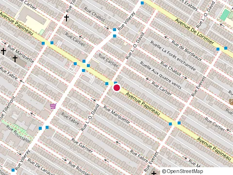 Location of Kim Moon Restaurant at 7537 avenue Papineau, Montréal