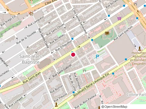Location of Kookening Kafe at 565 Rue St-Jean, Québec