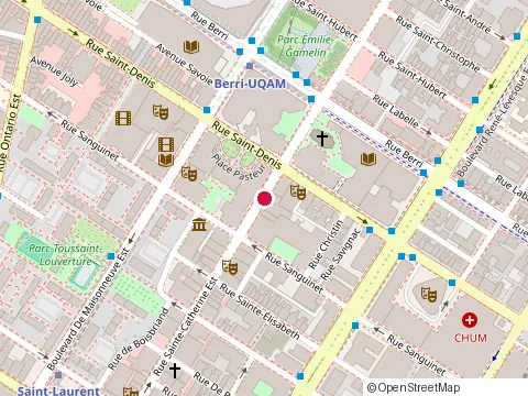 Location of Librairie Guerin at 168 Rue Sainte-Catherine E, Montréal