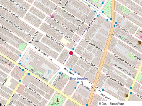 Emplacement de Louise Benoit au 520 Rue Cherrier, Montréal