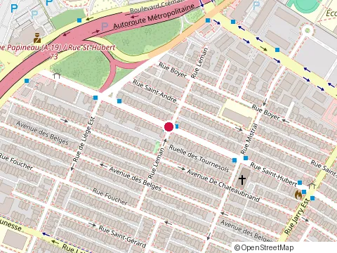 Location of Papineau Langlois Inc. at 8401 Rue Saint-Hubert, Montréal