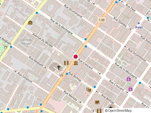 Location of Restaurant Boustan at 2020A Rue Crescent, Montréal