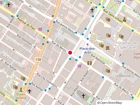 Location of Restaurant Dalat at 2053 Rue de Bleury, Montréal