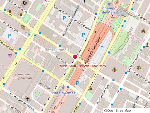 Location of Restaurant Vietnamien Doug Que at 1001 boulevard Saint-Laurent, Montréal