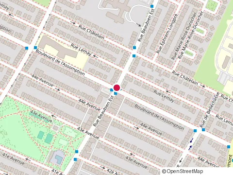 Location of Rousseau Frenette Gagnon at 5427 Rue Beaubien E, Montréal