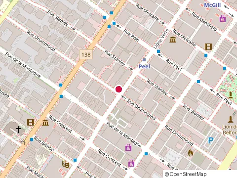 Location of 94298 Canada at Drummond St 2015, Montréal