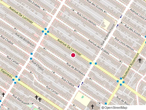 Location of A+ Gestion | Conception | Construction at 5445 avenue Louis-Hébert, Montréal