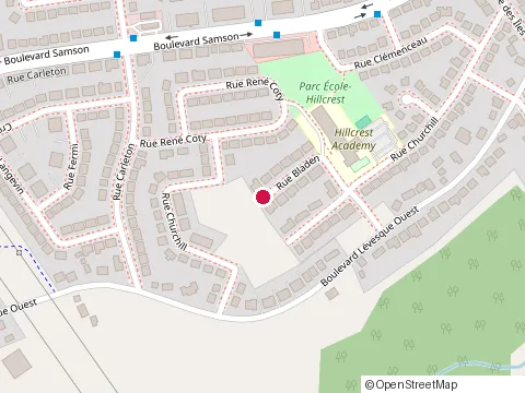 Location of Académie Hillcrest at 265 Rue Bladen, Laval