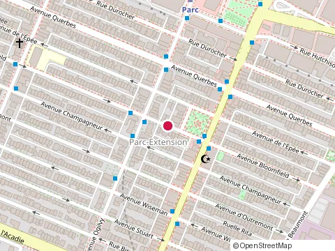 Location of Acropolis Cafe Bar at 7295 avenue Bloomfield, Montréal