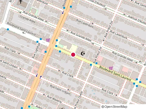 Location of Ahuntsic Elementary School at 10615 St Laurent Blvd, Montréal
