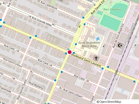 Location of Akor Acoustique Inc at 9860 boulevard Saint-Laurent, Montréal