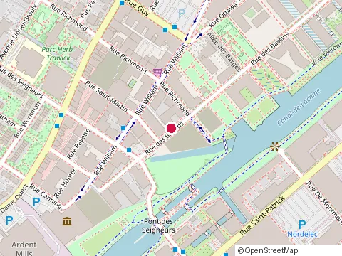 Location of Recording Connection Audio Institute at 1725 Rue Basin, Montréal