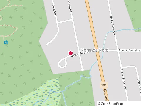 Location of Alex Construction at 244 avenue du Zinc, Rouyn-Noranda