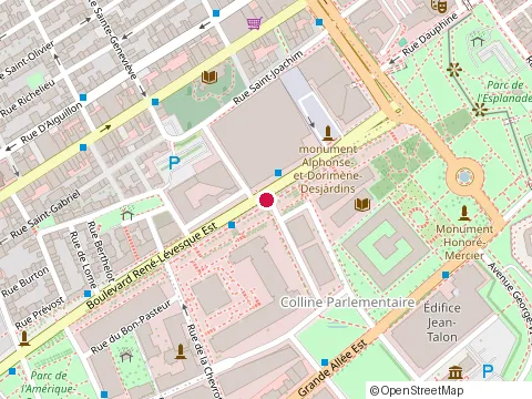 Location of Allegro Restaurant at 1100 boulevard Rene-Levesque E, Québec