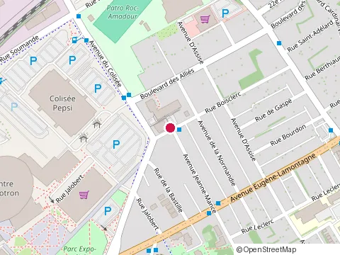 Location of Aquacentres les Pros de la Piscine at 2075 avenue Jeanne-Mance, Québec
