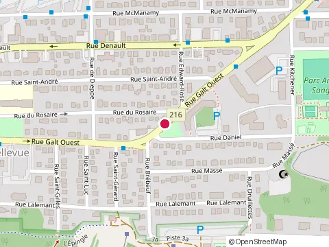 Location of Aréna Ivan-Dugré at 1250 Rue Galt O, Sherbrooke
