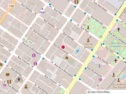 Location of Arlequino at 1218 Drummond, Montréal